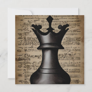 Vintage Chess Piece King Witchcraft  Invitation