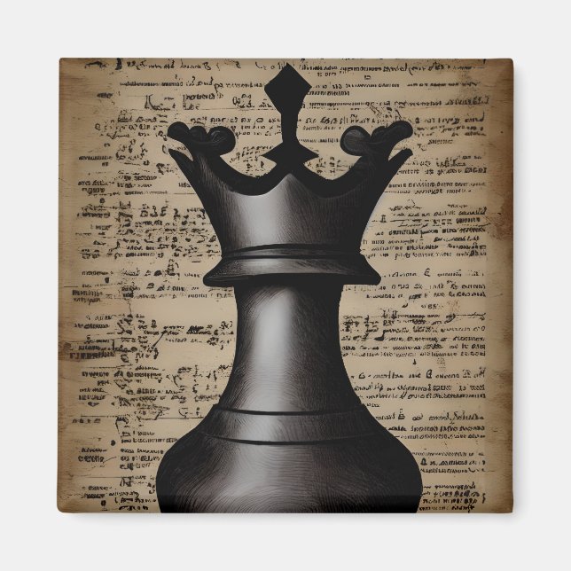 Vintage Chess Piece King Witchcraft Paper Magnet (Front)