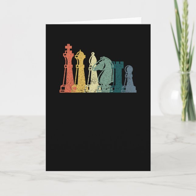 Vintage Chess Tee  Retro Chess Design - Chess Card (Front)