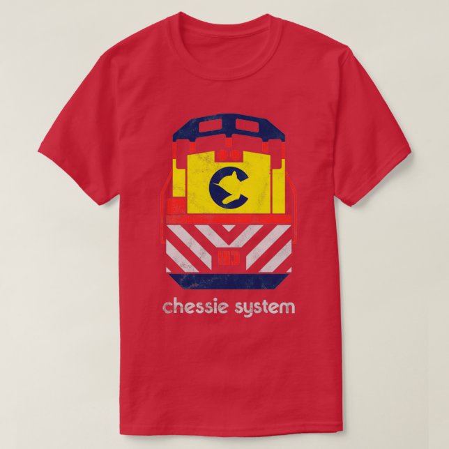 Vintage Chessie System Railroad Train Engine T-Shirt (Design Front)