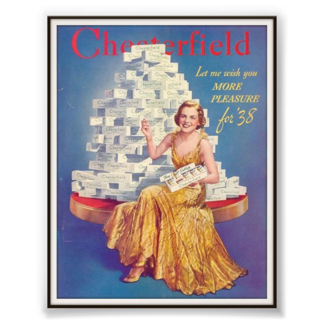 Vintage Chesterfield Cigarette Advertising 1937 Photo Print (Front)