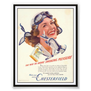Vintage Chesterfield Cigarette Advertising 1940 Photo Print