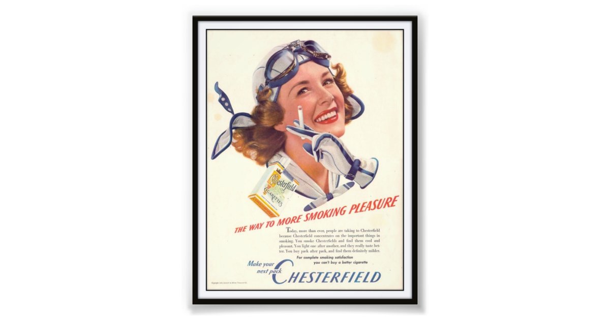 vintage chesterfield cigarette ads 1939 Cigarettes Original Print Ad Vintage magazine ad CHESTERFIELD cigarettes