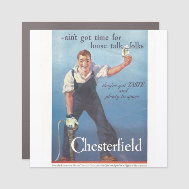 Vintage Chesterfield Cigarettes Advertisement Car Magnet (Front)
