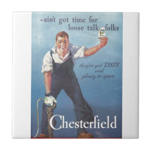 Vintage Chesterfield Cigarettes Advertisement Ceramic Tile