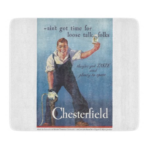 Vintage Chesterfield Cigarettes Advertisement Cutting Board