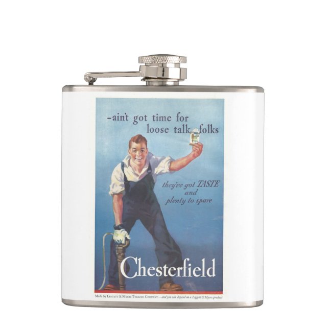 Vintage Chesterfield Cigarettes Advertisement Flask (Front)