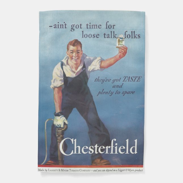 Vintage Chesterfield Cigarettes Advertisement Garden Flag (Front)
