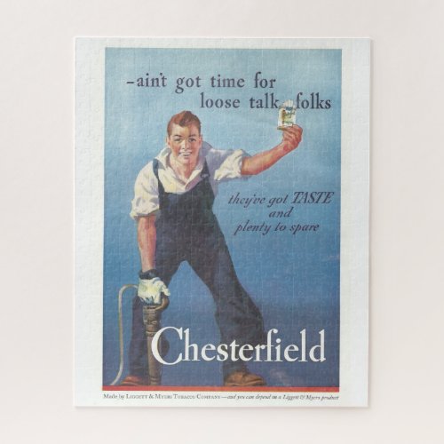Vintage Chesterfield Cigarettes Advertisement  Jigsaw Puzzle