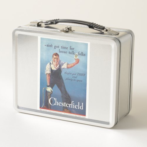 Vintage Chesterfield Cigarettes Advertisement Metal Lunch Box