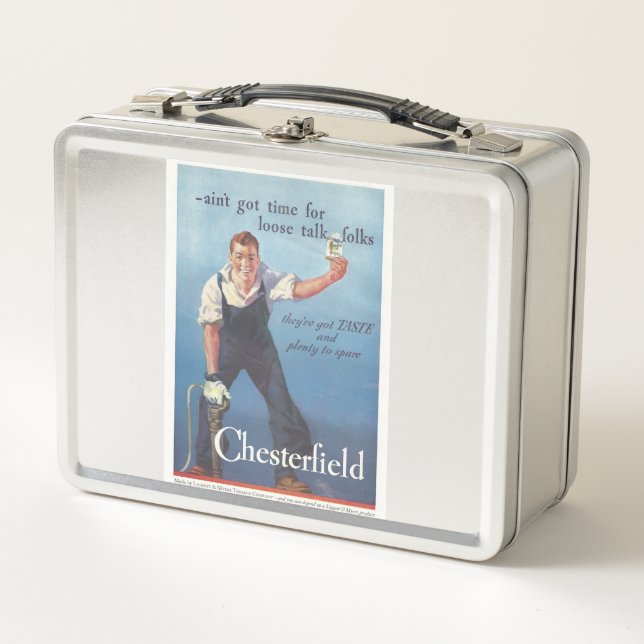 Vintage Chesterfield Cigarettes Advertisement Metal Lunch Box (Front)