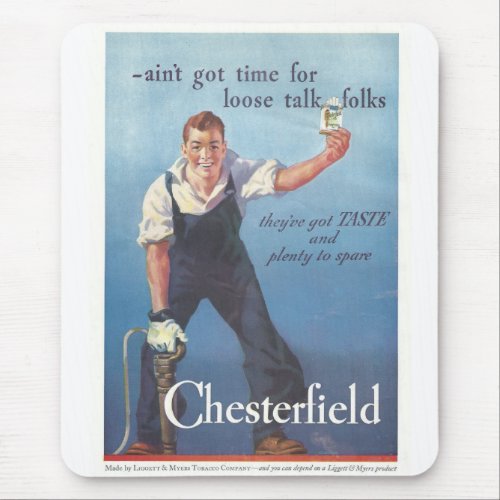 Vintage Chesterfield Cigarettes Advertisement Mouse Pad