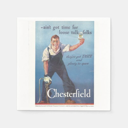 Vintage Chesterfield Cigarettes Advertisement Napkins