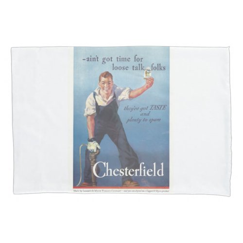 Vintage Chesterfield Cigarettes Advertisement Pillow Case