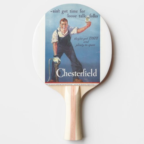 Vintage Chesterfield Cigarettes Advertisement Ping_Pong Paddle