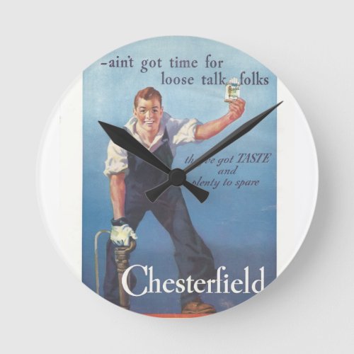 Vintage Chesterfield Cigarettes Advertisement Round Clock