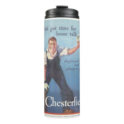 Vintage Chesterfield Cigarettes Advertisement Thermal Tumbler