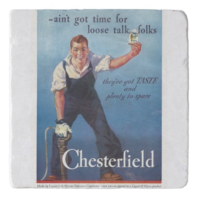 Vintage Chesterfield Cigarettes Advertisement Trivet (Front)