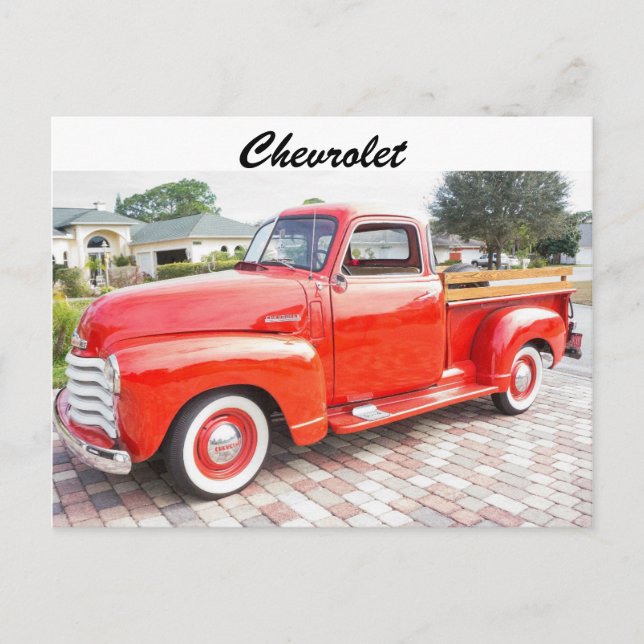 Vintage Chevrolet Truck Postcard (Front)