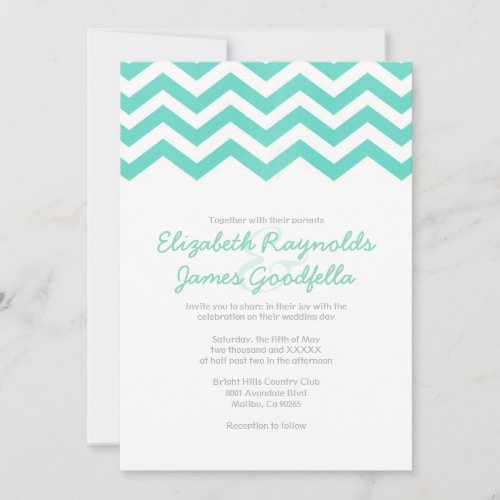 Vintage Chevron Wedding Invitations