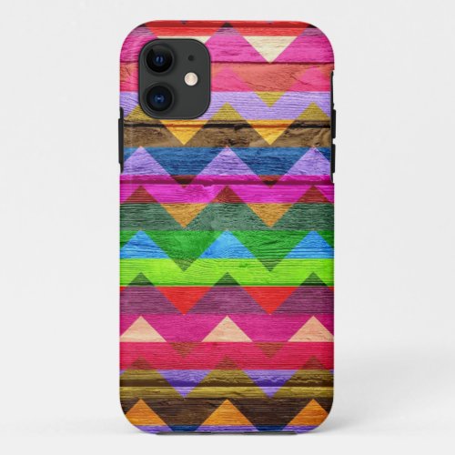 Vintage Chevron Wood Abstract 10 iPhone 11 Case