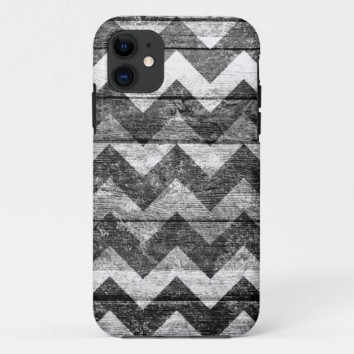 Vintage Chevron Wood Abstract 3 iPhone 11 Case