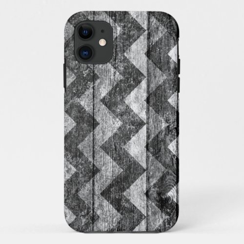 Vintage Chevron Wood Abstract 4 iPhone 11 Case