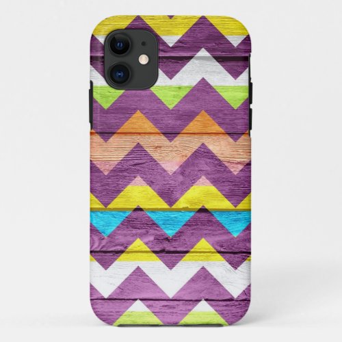 Vintage Chevron Wood Abstract 6 iPhone 11 Case