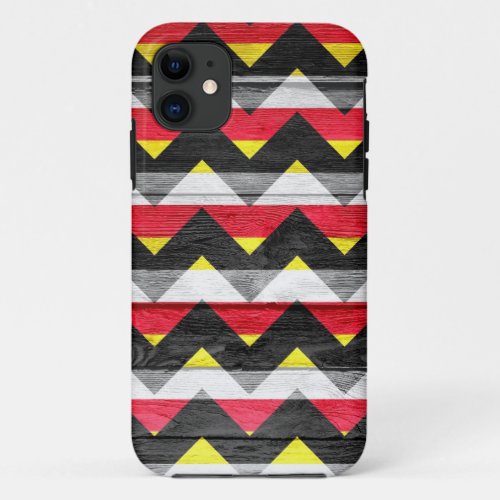 Vintage Chevron Wood Abstract 7 iPhone 11 Case