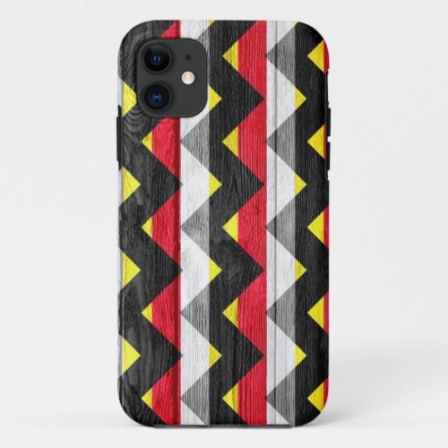 Vintage Chevron Wood Abstract 8 iPhone 11 Case