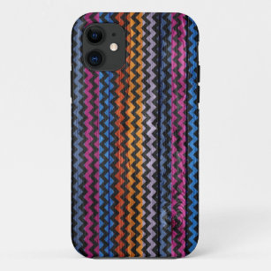 Vintage Chevron Wood Abstract iPhone 11 Case