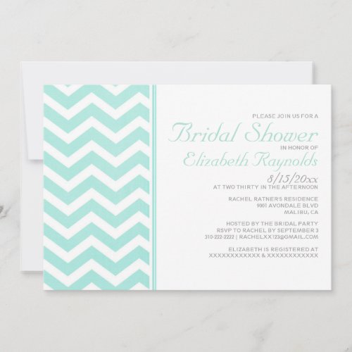 Vintage Chevron Zigzag Bridal Shower Invitations