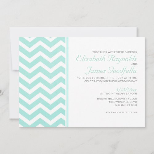 Vintage Chevron Zigzag Wedding Invitations