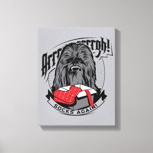 Vintage Chewbacca Opening Holiday Gift Canvas Print