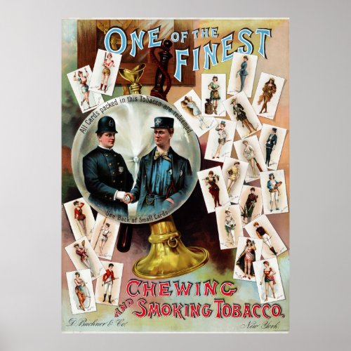 Vintage Chewing and Smoking Tobacco Advertisement Poster