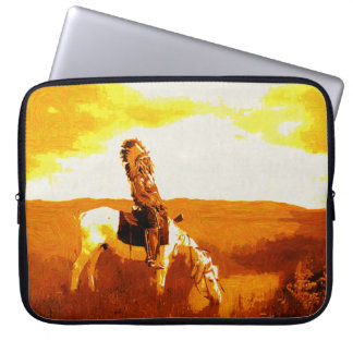 Vintage Cheyenne Warrior at Spring Laptop Sleeve