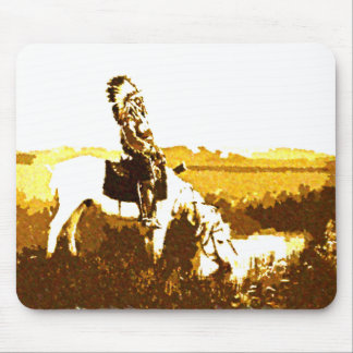 Vintage Cheyenne Warrior at Spring Mouse Pad