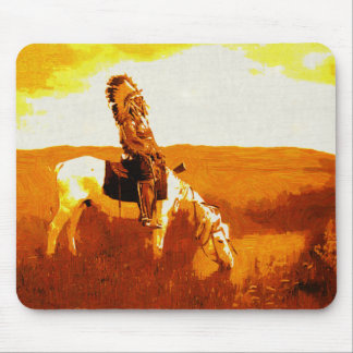 Vintage Cheyenne Warrior at Spring Mouse Pad