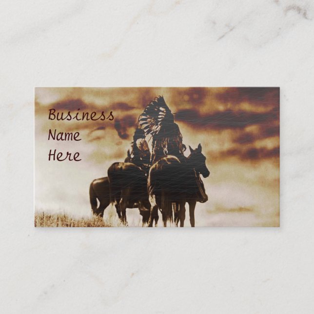 Vintage Cheyenne Warriors Business Cards (Front)