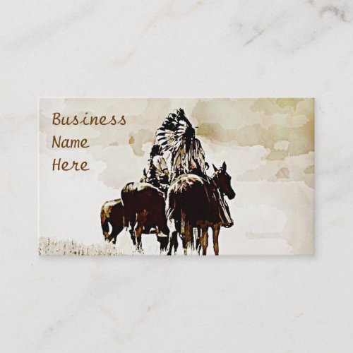 Vintage Cheyenne Warriors Business Cards