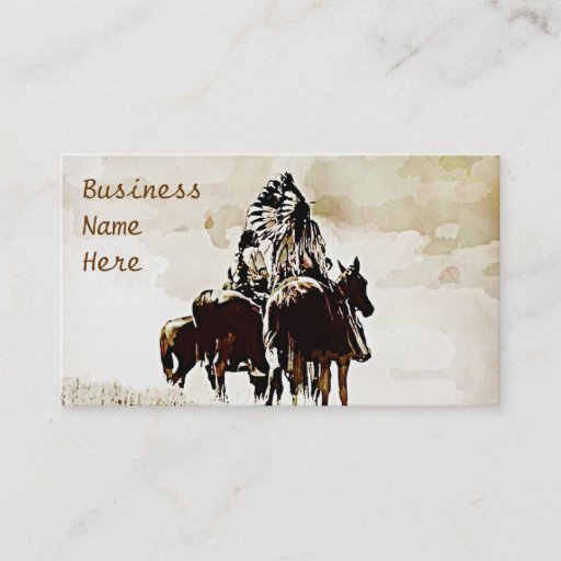 Customizable Vintage Cheyenne Warriors Business Cards