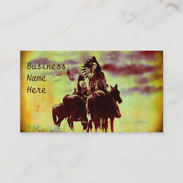 Vintage Cheyenne Warriors Business Cards (Front)