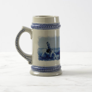 Vintage Cheyenne Warriors Grunge Ceramic Stein