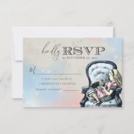 Vintage Chic Alice in Wonderland RSVP Card
