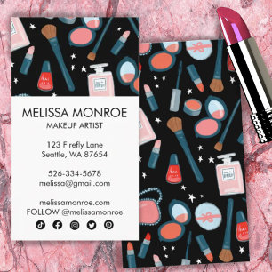 Vintage Chic Beauty Makeup Artist Feminine Girly Business Card