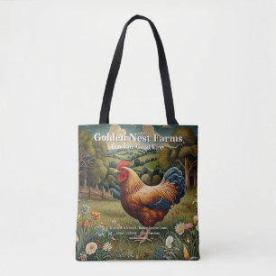 Vintage chic boho chicken pasture landscape tote bag
