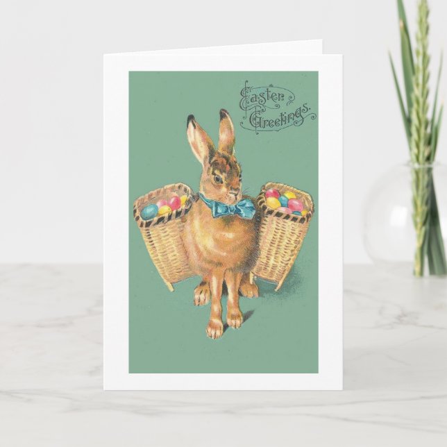 Vintage Chic Easter Bunny Card (Front)