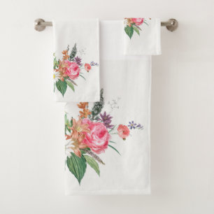 vintage  chic  elegant  Floral   Bath Towel Set