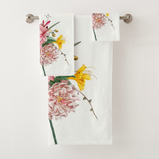 vintage  chic  elegant  Floral   Bath Towel Set (Insitu)