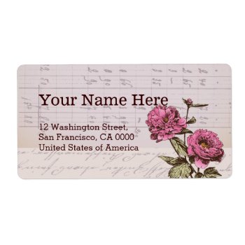 Vintage Chic Ephemera Roses Rustic Address Label by thepapershoppe at Zazzle